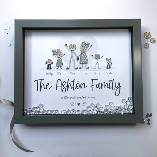 Personalised ‘The Buttons' Family Framed Print image 0